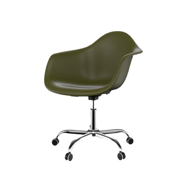 Cadeira Para Escritório Arm Base Cromada Dsw-m Office Verde M