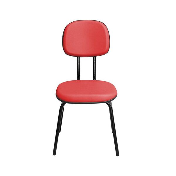 Cadeira Para Escritório Cs01 7/8 Couro Vermelho - Pethiflex