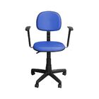 Cadeira Para Escritório Cs-03 Couro Azul - Pethiflex