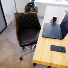 Cadeira Para Escritório Decorativa Em Corino E Madeira Milão