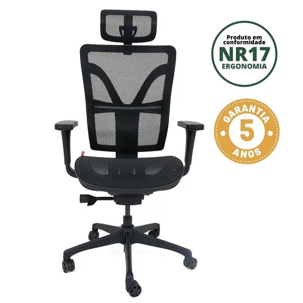 Cadeira Para Escritório Ergonômica Presidente Com Apoio De Ca