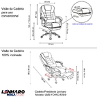 Cadeira Para Escritório Giratória Com Apoio Para Os Pés - Bra