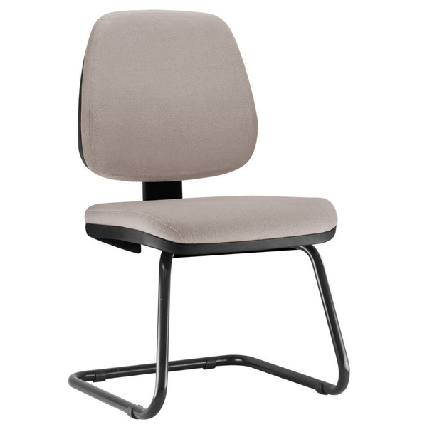 Cadeira Para Escritório Job L02 Fixa Linho Bege - Lyam Decor