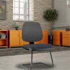 Cadeira Para Escritório Job L02 Fixa Linho Chumbo - Lyam Decor