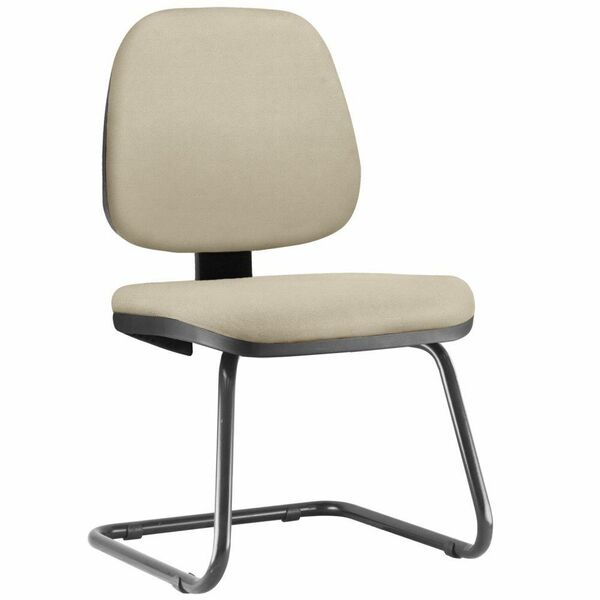 Cadeira Para Escritório Job L02 Fixa Suede Bege - Lyam Decor