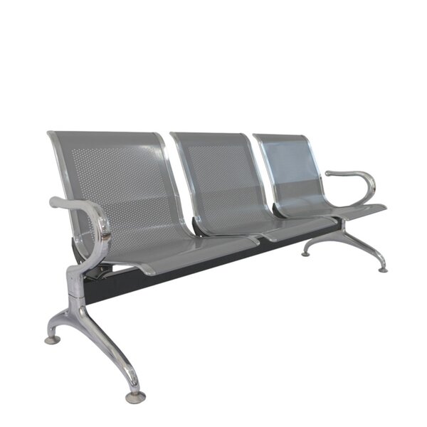 Cadeira Para Escritório Longarina 3 Lugares Aço Inox Dubai Ci