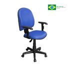 Cadeira Para Escritório Pe01 Giratória Couro Azul - Pethiflex