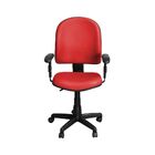 Cadeira Para Escritório Pe01 Giratória Couro Vermelho - Pethi