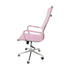 Cadeira Para Escritório Presidente Esteirinha Rosa Em Corino