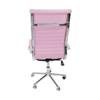 Cadeira Para Escritório Presidente Esteirinha Rosa Em Corino