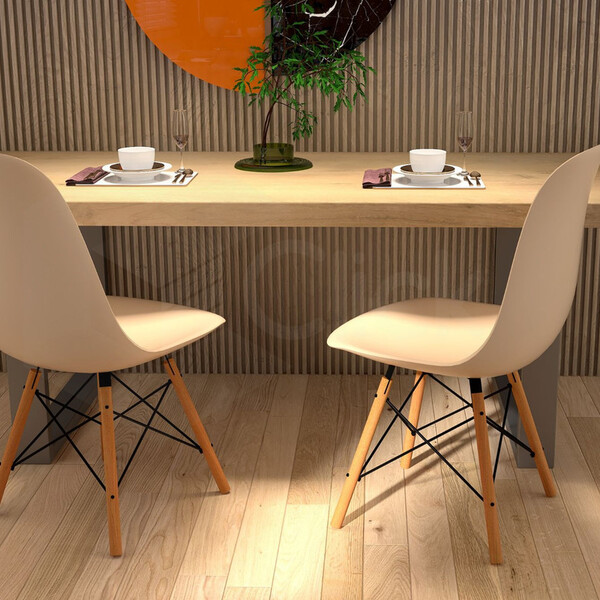 Cadeira Para Espaço Gourmet Eiffel Charles Eames Kit Com 2