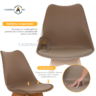 Cadeira Para Jantar Cozinha Saarinen Leda Design Wood Base Ma