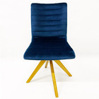 Cadeira Para Jantar Modelo Jaque Gomada Veludo Azul Marinho B