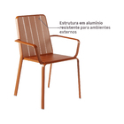 Cadeira para Jardim de Alumínio com Braço 85x61x61,5cm Terracota Idaho Naterial