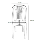 Cadeira para Jardim de Plástico Branca 89x43x39 Bistrô Robust