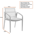 Cadeira Para Mesa De Jantar Alice 54cm Madeira Maciça Com Bra