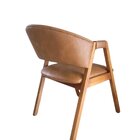 Cadeira Para Mesa De Jantar Com Encosto Curvo Em Madeira Maci