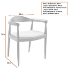 Cadeira Para Mesa De Jantar Mady 64cm Madeira Maciça Com Braç