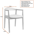Cadeira Para Mesa De Jantar Mavy 55cm Madeira Maciça Com Braç