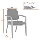 Cadeira Para Mesa De Jantar Ram 55cm Madeira Maciça Com Braço