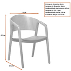 Cadeira Para Mesa De Jantar Saly 52cm Madeira Maciça Com Braç