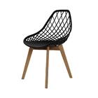 Cadeira Para Mesa Sala Cozinha Jantar Kaila Base Wood Pretas