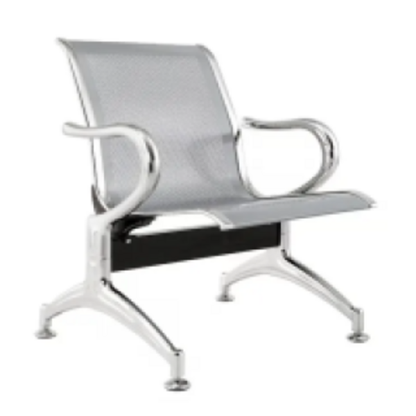 Cadeira Para Recepção Longarina Cinza 1 Lugar Para Espera Sem