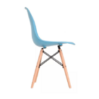Cadeira Para Sala Charles Eames Eiffel Cor Azul Base Madeira