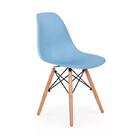 Cadeira Para Sala Charles Eames Eiffel Cor Azul Base Madeira