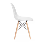 Cadeira Para Sala Charles Eames Eiffel Cor Branca Base Madeir