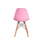 Cadeira Para Sala Charles Eames Eiffel Cor Rosa Base Madeira