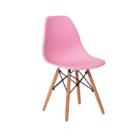Cadeira Para Sala Charles Eames Eiffel Cor Rosa Base Madeira