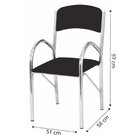 Cadeira Para Sala De Estar Lara Preto/cromado