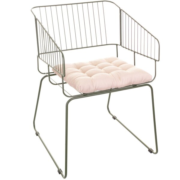 Cadeira Para Sala De Estar Texas Decorativa Verde Oliva/bege