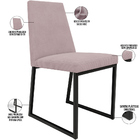 Cadeira Para Sala De Jantar Base Aço Industrial Preto Dafne L