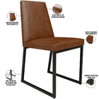 Cadeira Para Sala De Jantar Base Aço Industrial Preto Dafne L