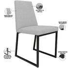 Cadeira Para Sala De Jantar Base Aço Industrial Preto Dafne L