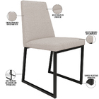 Cadeira Para Sala De Jantar Base Aço Industrial Preto Dafne L