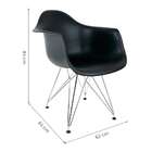 Cadeira Para Sala De Jantar Base Cromada Arm-empório  - Preto