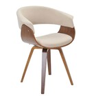 Cadeira Para Sala De Jantar Betina Linho Creme Base Madeira D