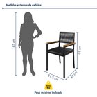 Cadeira Para Sala De Jantar Com Braço Barcelona Preto
