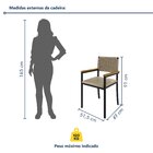 Cadeira Para Sala De Jantar Com Braço Madri Preto/pérola