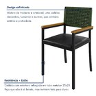 Cadeira Para Sala De Jantar Com Braço Madri Preto/verde