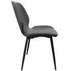 Cadeira Para Sala De Jantar Couro Ecológico Bergen Grafite