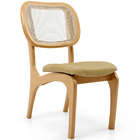 Cadeira Para Sala De Jantar Cozinha Estofada E Tela Mariah L0