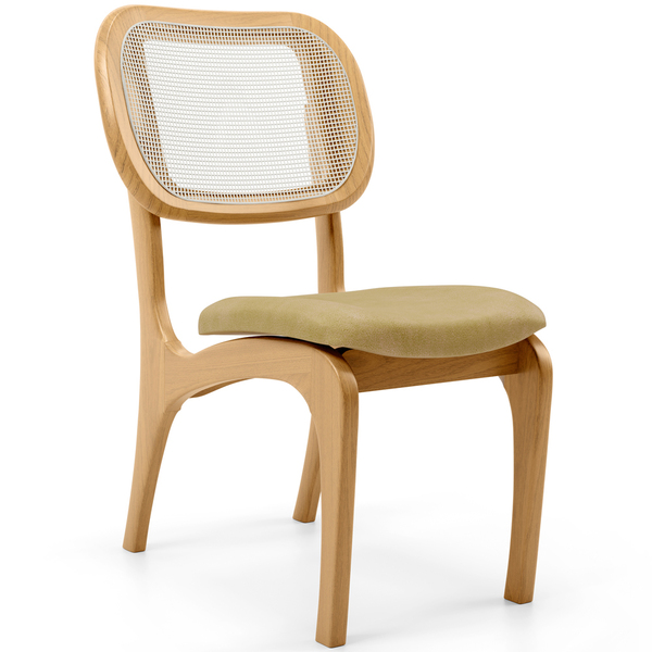 Cadeira Para Sala De Jantar Cozinha Estofada E Tela Mariah L0