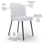 Cadeira Para Sala De Jantar Cozinha Estofada Gavi L02 Linho C