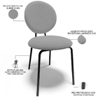 Cadeira Para Sala De Jantar Cozinha Évora L02 Suede Cinza - l