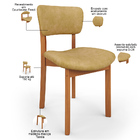 Cadeira Para Sala De Jantar Cozinha Living Estofada Dara L02