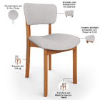 Cadeira Para Sala De Jantar Cozinha Living Estofada Dara L02